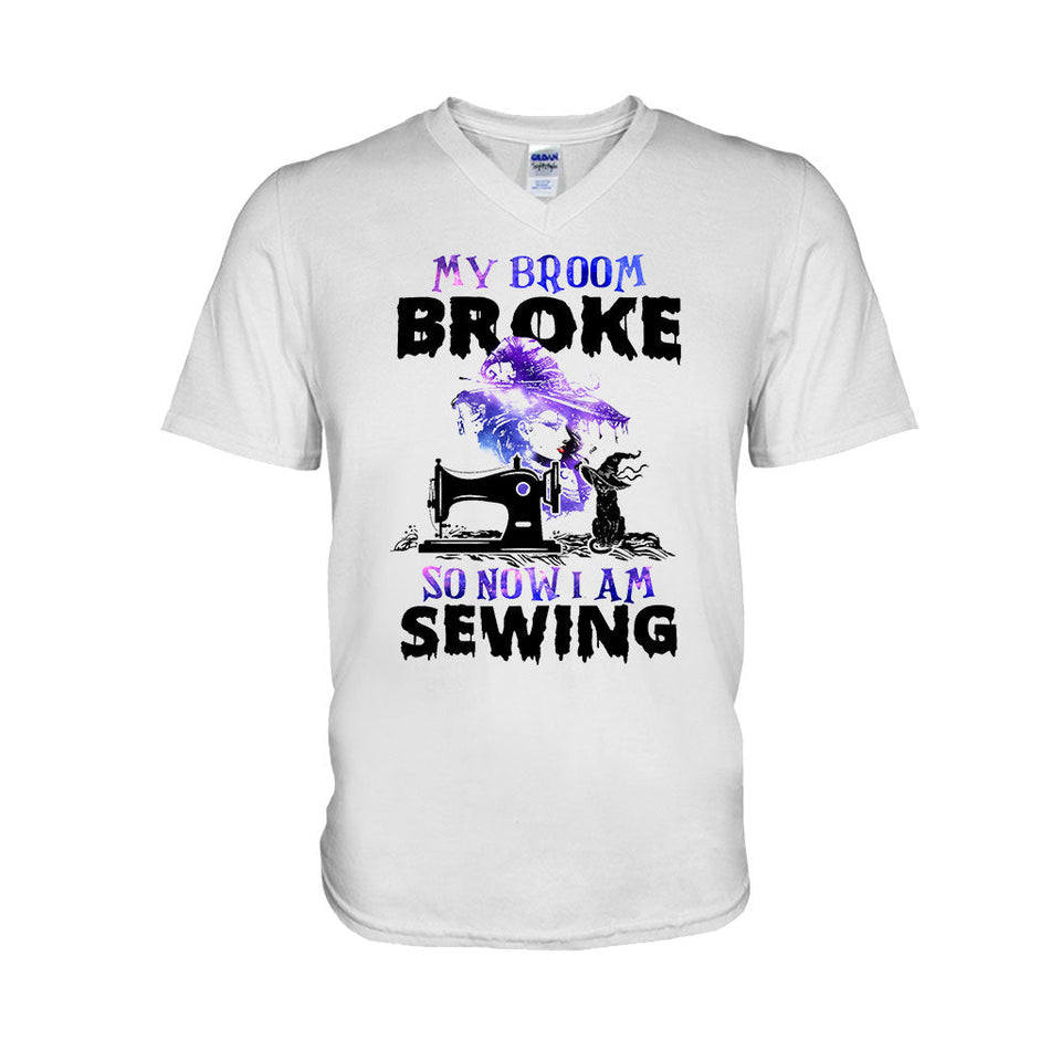 My Broom Broke Sewing - Halloween T-shirt and Hoodie 092021
