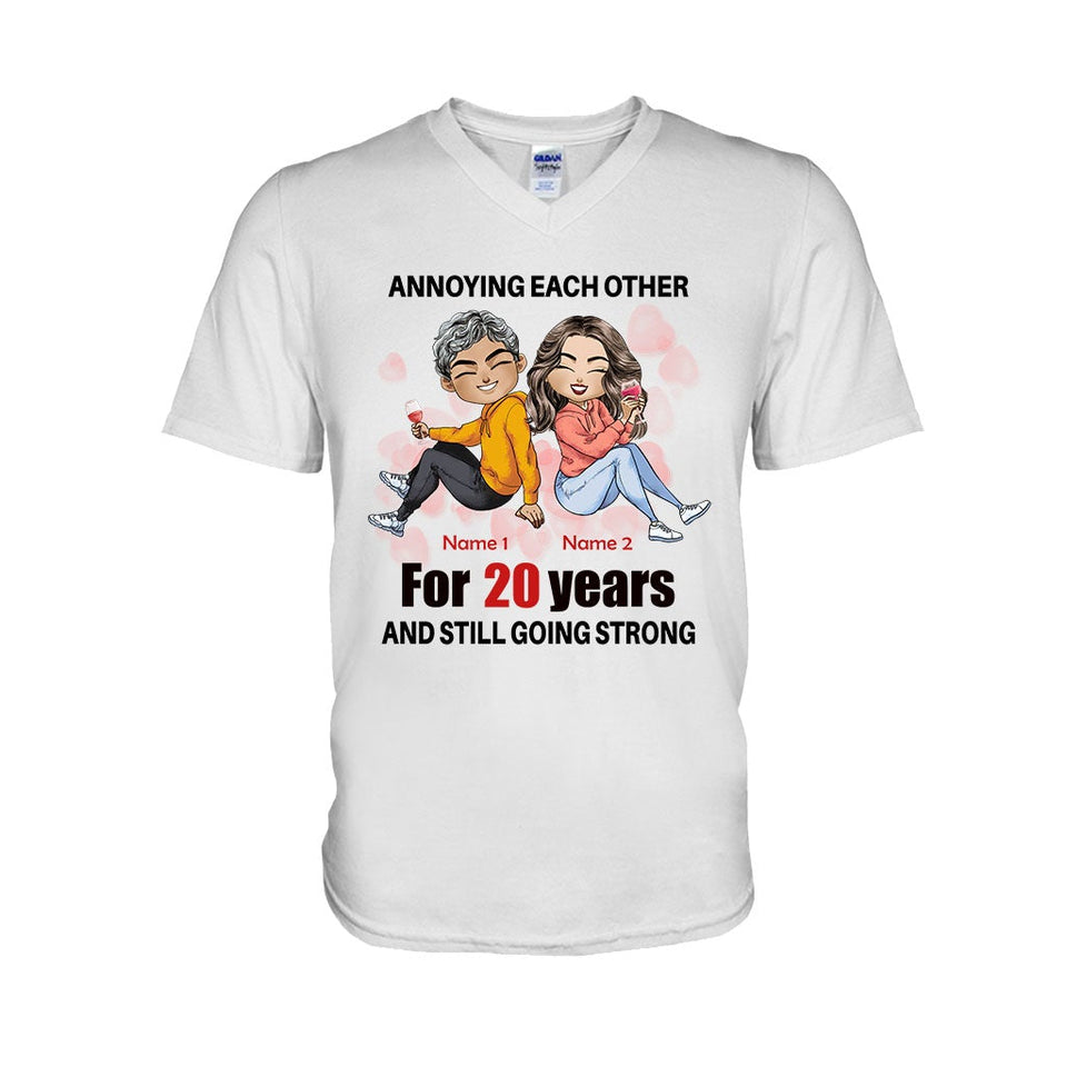 Husband And Wife Annoying Each Other - Personalized Couple T-shirt and Hoodie