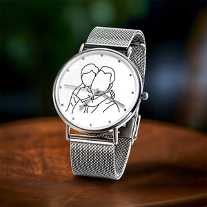 Personalized Photo To Line Art Engraved Alloy Bracelet