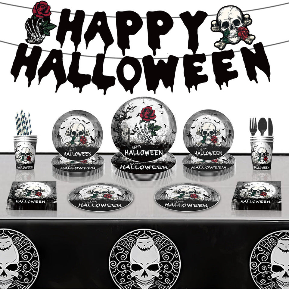 Happy Halloween - Halloween Skull Disposable Dinnerware Set