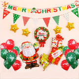 Merry Christmas - Christmas Balloons Set With Banner for Christmas