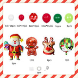 Merry Christmas - Christmas Balloons Set With Banner for Christmas