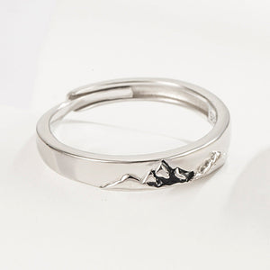 Mountain Ocean Lovers Matching Ringss - Couple Ring