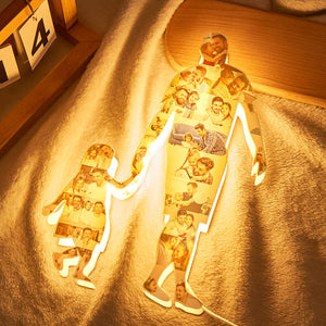 Dad Holding My Hand - Personalized Father Photo Lamp