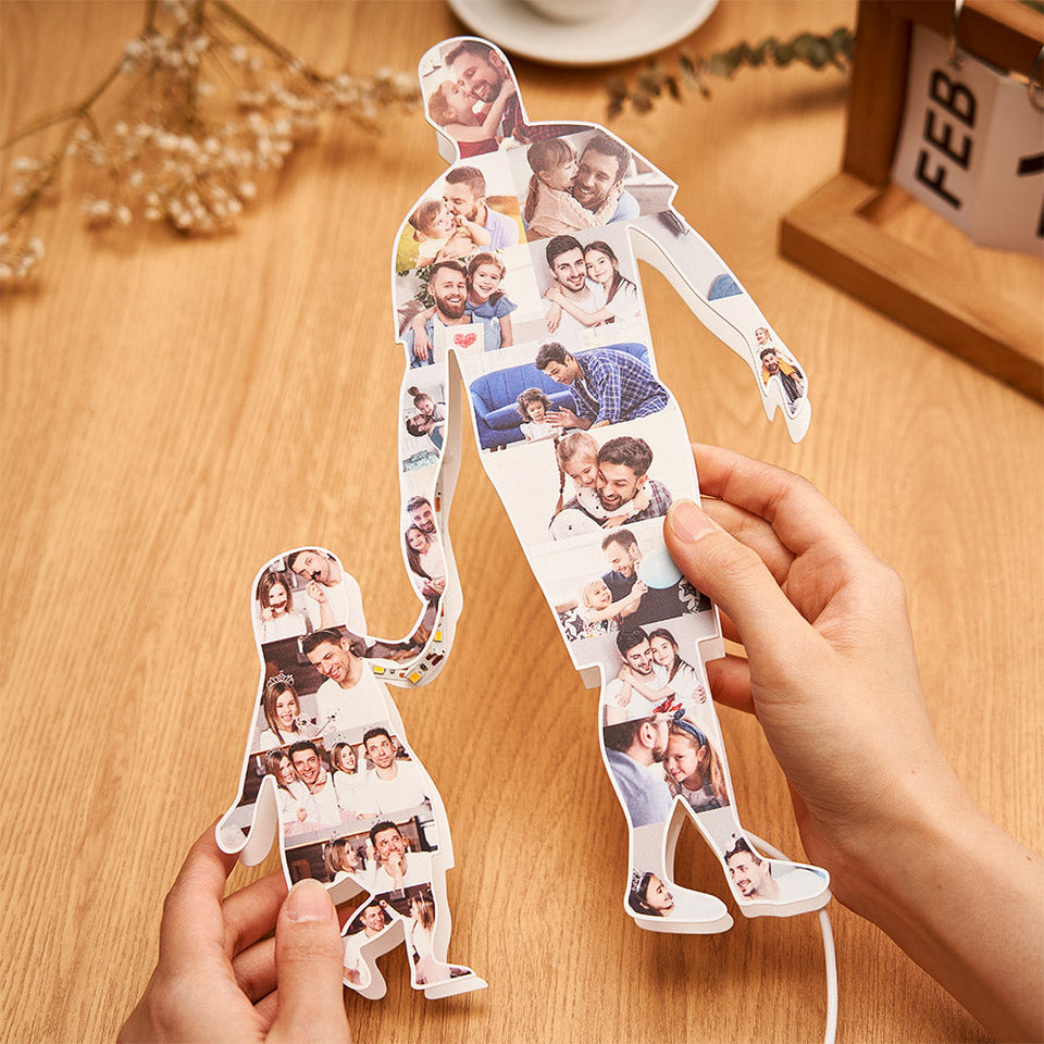 Dad Holding My Hand - Personalized Father Photo Lamp