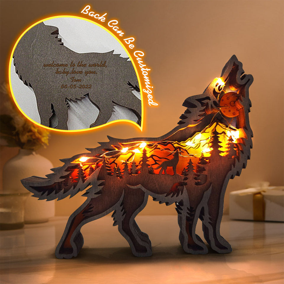 Multi-layer Woodland Bear/ Deer/ Eagle/ Horse... - Personalized Animal Wooden Statue