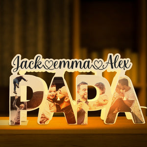 Best Papa Ever - Personalized Father Dad Photo Lamp