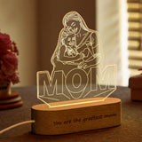 You Are The Greatest Mom - Personalized Mother Mom Line Art Lamp