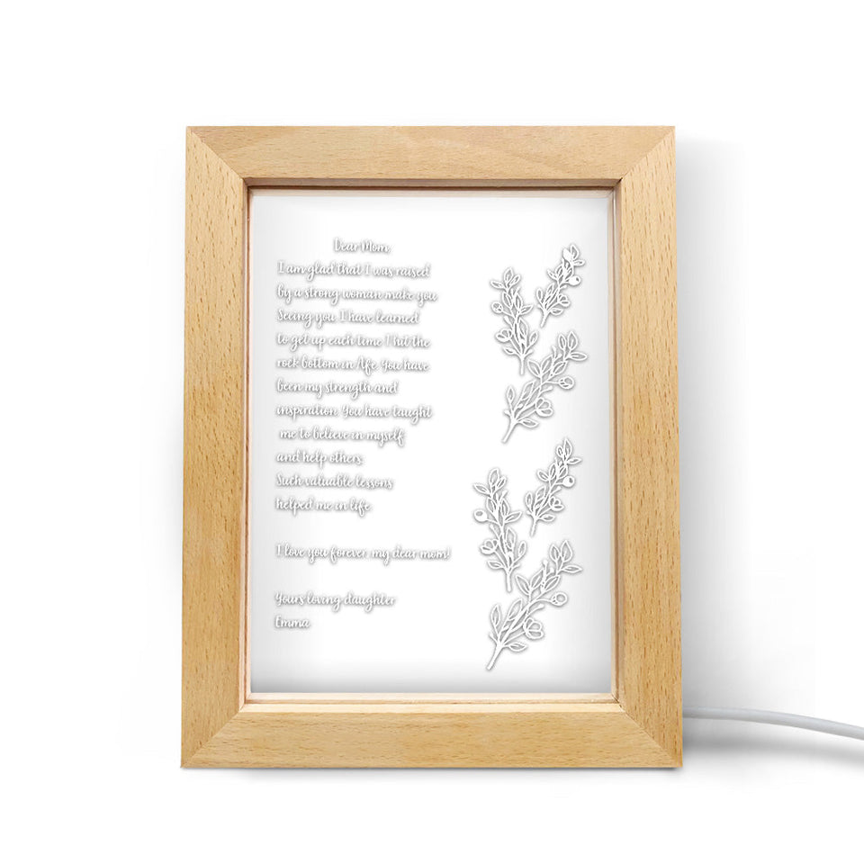 Dear Mom Hand-Written Letter - Personalized Mother Hand-Written Letter Lamp