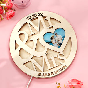 Custom Photo Mr & Mrs Lamp - Personalized Husband And Wife Lamp