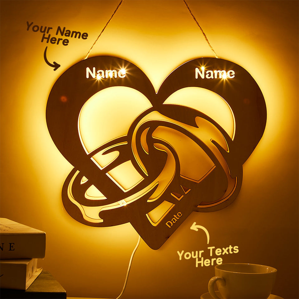Forever In My Heart - Personalized Couple Heart Lamp