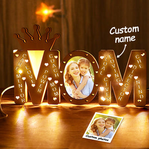 Custom Name Photo Name Photo Lamp - Gift for mom