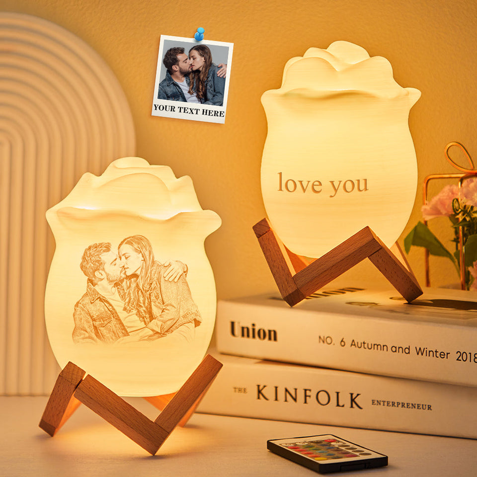 Any Photo Roses Lights - Personalized Any Photo Rose Lamp