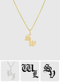 26 Alphabet Letters - Personalized Old English Letter Necklace