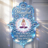 Yoga Lovers, Hamsa Hand - Personalized Yoga Acrylic Sign