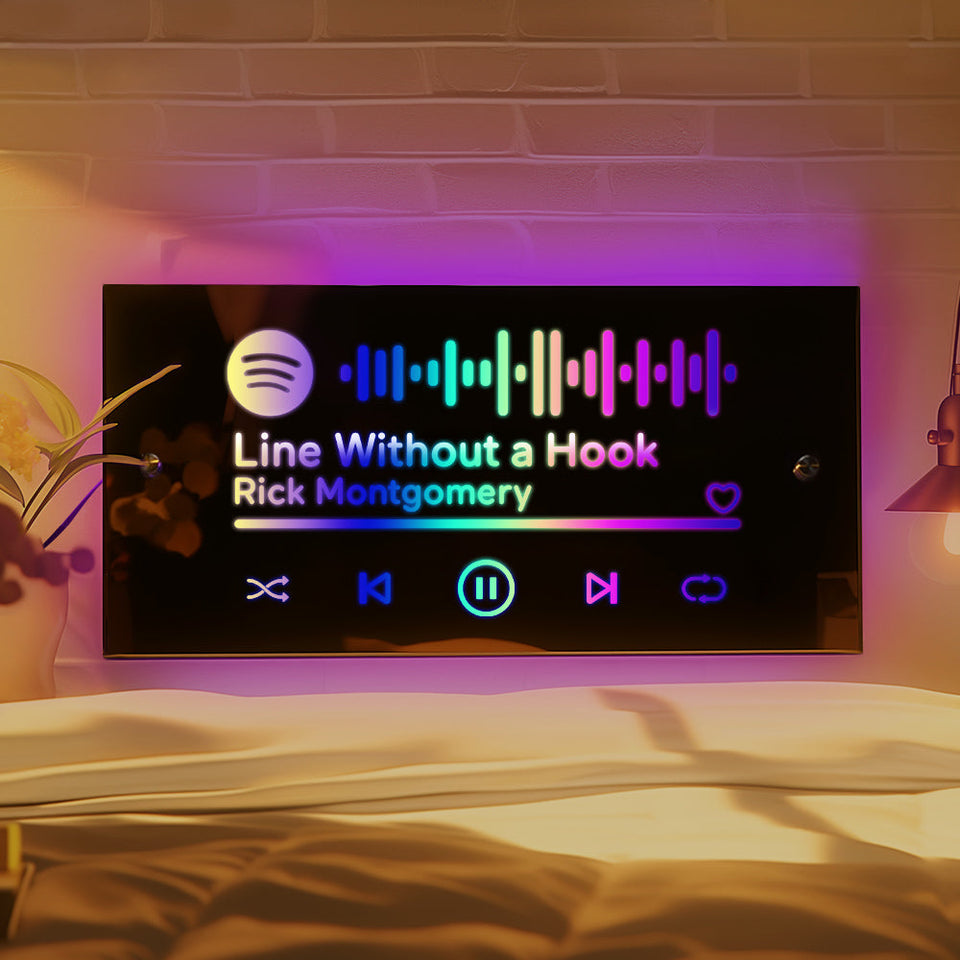 Scannable Spotify Code Songs - Personalized Scannable Spotify Code Neon Light Mirror