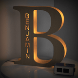 Wooden Letter - Personalized Any Letter With Name Lamp