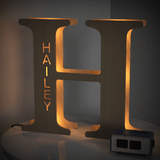 Wooden Letter - Personalized Any Letter With Name Lamp