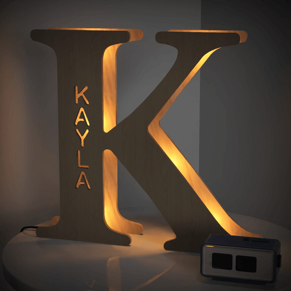 Wooden Letter - Personalized Any Letter With Name Lamp