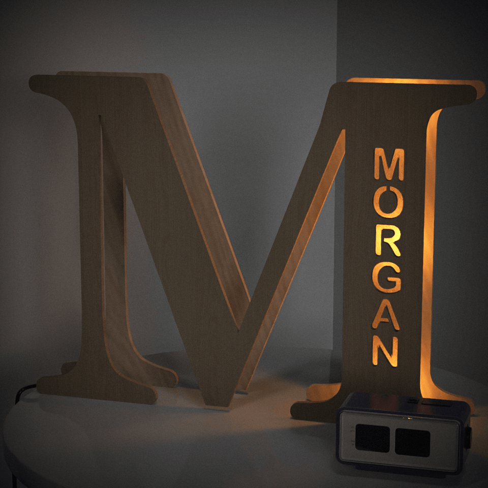 Wooden Letter - Personalized Any Letter With Name Lamp
