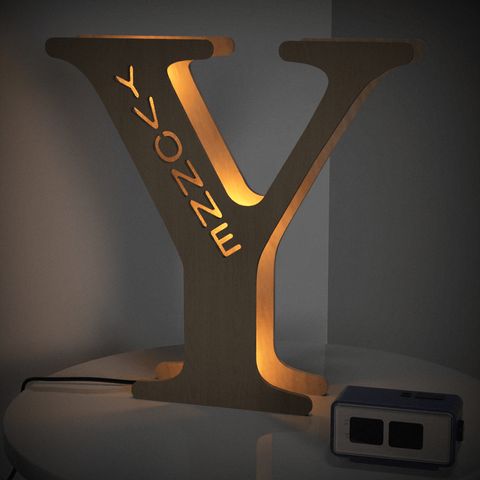 Wooden Letter - Personalized Any Letter With Name Lamp