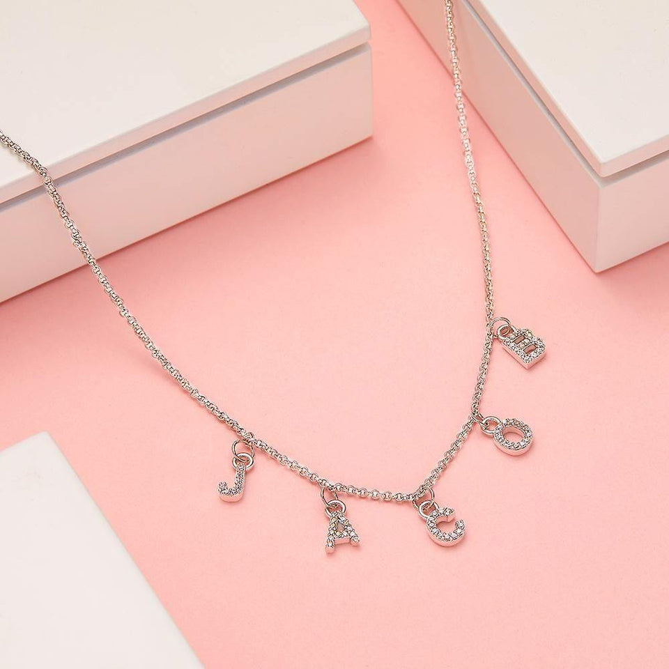 Any Letter - Personalized Diamond Initial Name Necklace