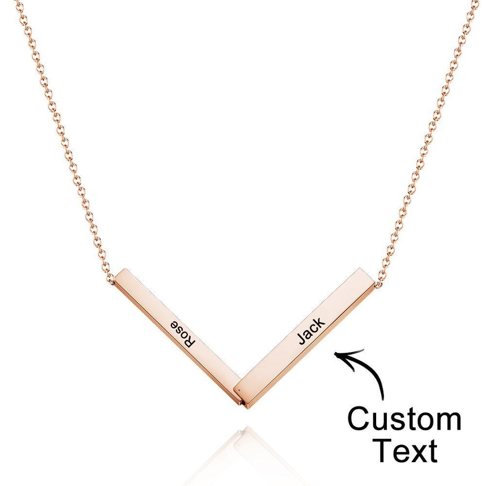 Unique Design - Personalized Folded Bar Necklaces