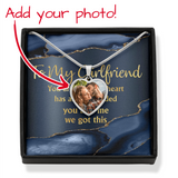 To My Girlfriend - Personalized Couple Nightmare Heart Pendant Necklace - jak6928