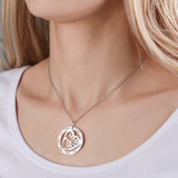 Our Family - Personalized Family Round and Heart Engraved Necklace