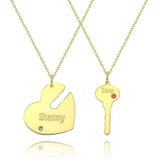 You Are My Key - Personalized Couple Engraved Name Couple Necklace