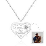 Engraved Photo Necklaces Heart-shaped With Names - Personalized Couple Necklace