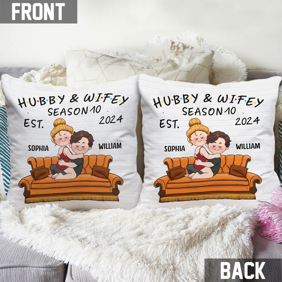 Hubby & Wifey - Personalized Husband And Wife Throw Pillow