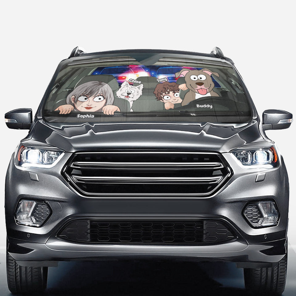 You Me And The Dogs - Personalized Dog Car Sunshade