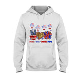 Peace Love American Nana Mama Any Title - Personalized Mother T-shirt And Hoodie