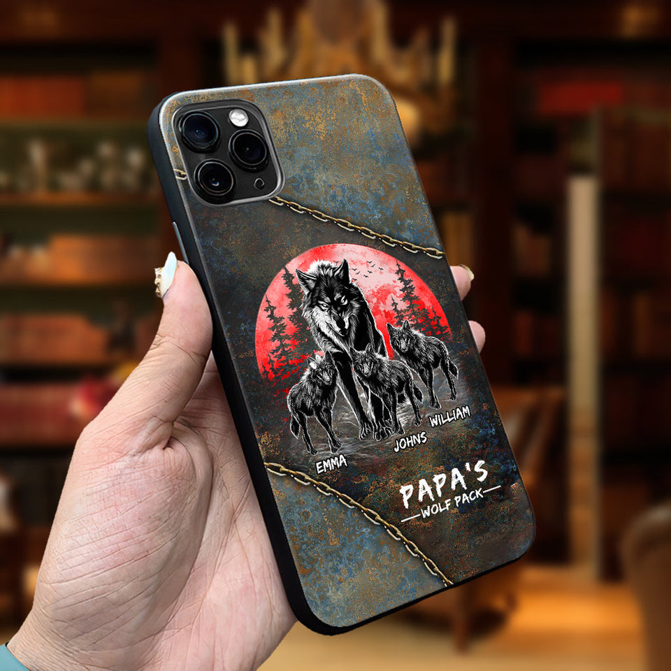 Papa Wolf Pack - Personalized Father Phone Case