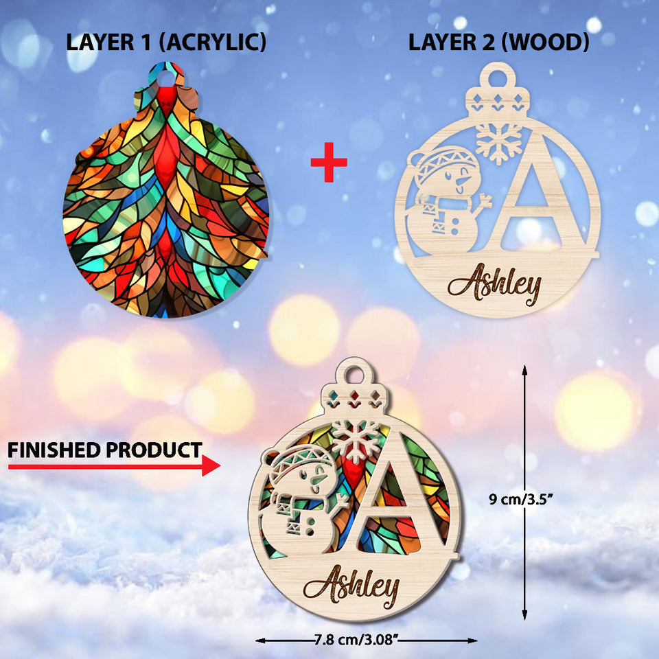 Alphabet Custom Name Ornament - Personalized Family Layers Mix Ornament