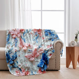 Pink And Blue Butterflies - Personalized Butterfly Blanket