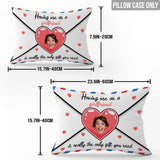 Having Me Love Letter Envelope With Face Custom - Personalized Couple Rectangle Pillow Cover