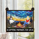 Camping Partners For Life - Personalized Camping 2 Layered Window Hanging Suncatcher