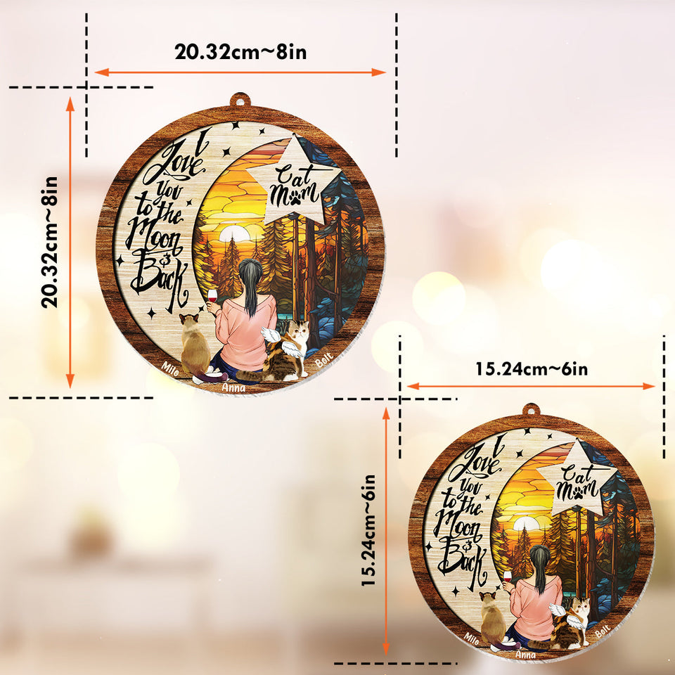 I Love You To The Moon And Back - Personalized Dog Window Hanging Suncatcher Ornament