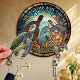 You And Me And The Sea - Personalized Turtle Key Holder