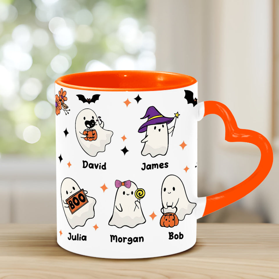 Nana's Boo Crew - Personalized Grandma Heart Handle Mug