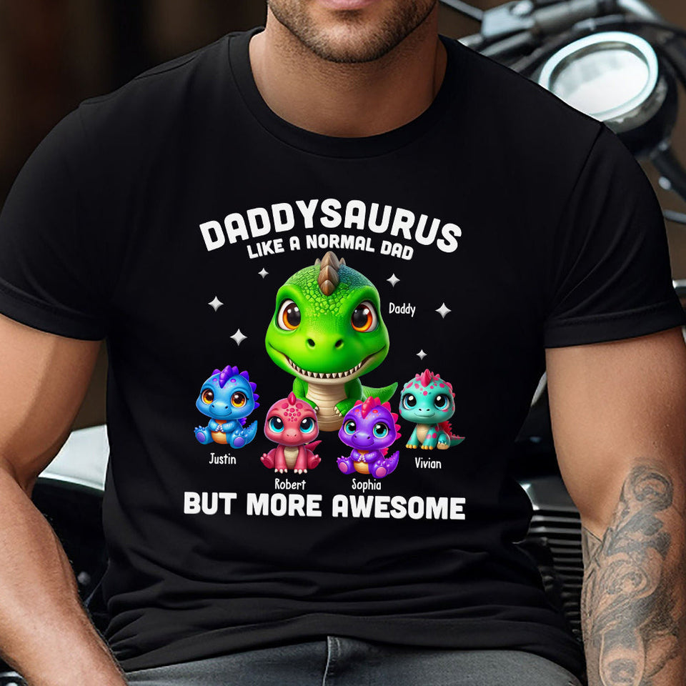 Daddysaurus Grandpasaurus 3D Dinosaurs - Personalized Father T-shirt And Hoodie
