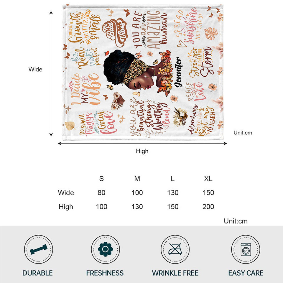 I Decided My Vibe - Personalized African American Blanket