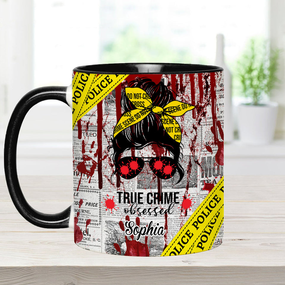 True Crime Obessed - Personalized Accent Mug