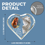 In Loving Memory Horse With Wings - Personalized Horse Heart Shaped Glass Ornament