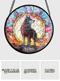 Fierce Spirit - Personalized Wolf Stained Glass Suncatcher