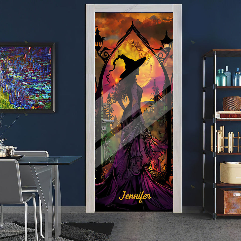Beautiful Witch - Personalized Witch Door Sticker