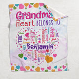 Grandma's Heart - Personalized Grandma Blanket