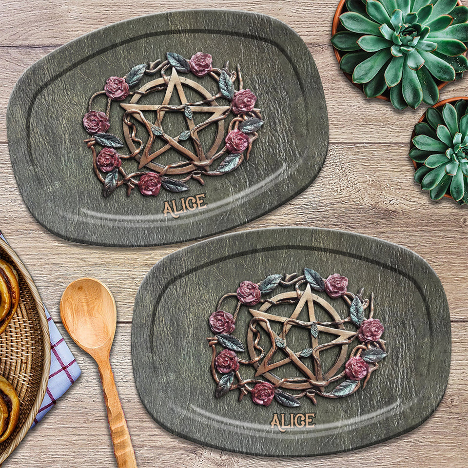 Mystical Witch Ancient Roses - Personalized Witch Plate